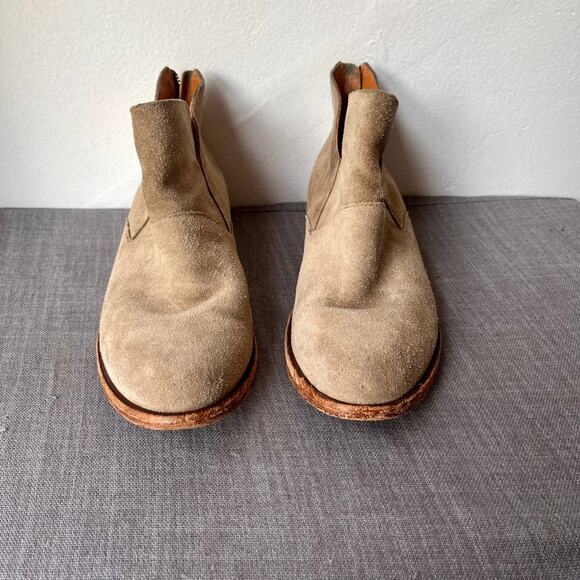 Kork-Ease Ankle Boots Womens Size 7M Tan Ryder Suede Marmotta Booties Zip Back - Picture 1 of 9